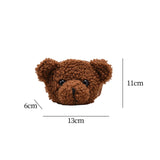 Maxbell Fashion Bear Plush Shoulder Bag Casual Women for Party Birthday Street Brown