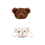 Maxbell Fashion Bear Plush Shoulder Bag Casual Women for Party Birthday Street Brown