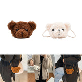 Maxbell Fashion Bear Plush Shoulder Bag Casual Women for Party Birthday Street Brown