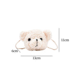 Maxbell Fashion Bear Plush Shoulder Bag Casual Women for Party Birthday Street White