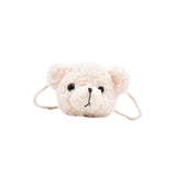 Maxbell Fashion Bear Plush Shoulder Bag Casual Women for Party Birthday Street White