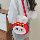 Maxbell 3D Girls Shoulder Bag Plush Purse Cosplay Handbag Wallet Women Bunny Bags Style B