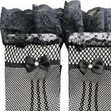 Maxbell Ladies Short Lace Gloves Tulle Wrist Length for Banquet Dress Evening Dance black