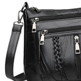 Maxbell Soft PU Leather Shoulder Bag Shopping Bag Multi Pockets Lady Casual Satchel