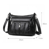 Maxbell Soft PU Leather Shoulder Bag Shopping Bag Multi Pockets Lady Casual Satchel