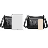 Maxbell Soft PU Leather Shoulder Bag Shopping Bag Multi Pockets Lady Casual Satchel