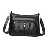 Maxbell Soft PU Leather Shoulder Bag Shopping Bag Multi Pockets Lady Casual Satchel