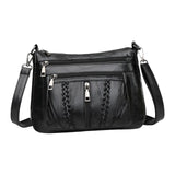 Maxbell Soft PU Leather Shoulder Bag Shopping Bag Multi Pockets Lady Casual Satchel
