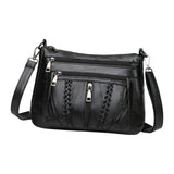 Maxbell Soft PU Leather Shoulder Bag Shopping Bag Multi Pockets Lady Casual Satchel