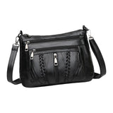Maxbell Soft PU Leather Shoulder Bag Shopping Bag Multi Pockets Lady Casual Satchel