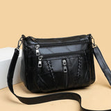 Maxbell Soft PU Leather Shoulder Bag Shopping Bag Multi Pockets Lady Casual Satchel