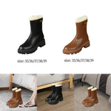 Maxbell Women's Winter Boots Zipper Closure Ankle Booties Casual Non Slip Shoes 35 Black