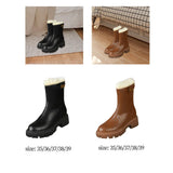 Maxbell Women's Winter Boots Zipper Closure Ankle Booties Casual Non Slip Shoes 35 Black