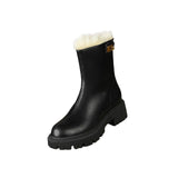 Maxbell Women's Winter Boots Zipper Closure Ankle Booties Casual Non Slip Shoes 36 Black