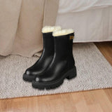 Maxbell Women's Winter Boots Zipper Closure Ankle Booties Casual Non Slip Shoes 36 Black