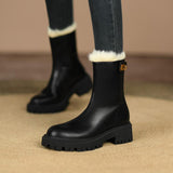Maxbell Women's Winter Boots Zipper Closure Ankle Booties Casual Non Slip Shoes 37 Black