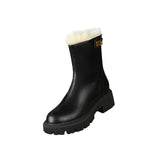 Maxbell Women's Winter Boots Zipper Closure Ankle Booties Casual Non Slip Shoes 37 Black