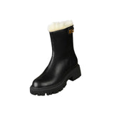 Maxbell Women's Winter Boots Zipper Closure Ankle Booties Casual Non Slip Shoes 37 Black