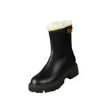 Maxbell Women's Winter Boots Zipper Closure Ankle Booties Casual Non Slip Shoes 38 Black