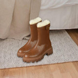 Maxbell Women's Winter Boots Zipper Closure Ankle Booties Casual Non Slip Shoes 35 Brown