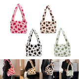 Maxbell Fashion Hobo Plush Bag Tote Pouch Purse Heart Shoulder Bag for Vacation Pink