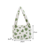 Maxbell Fashion Hobo Plush Bag Tote Pouch Purse Heart Shoulder Bag for Vacation Green