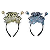 Maxbell 2023 Happy New Year Headband Unisex Hair Hoop for Birthday Holiday Child Aureate