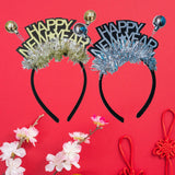 Maxbell 2023 Happy New Year Headband Unisex Hair Hoop for Birthday Holiday Child Aureate