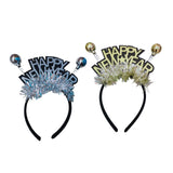 Maxbell 2023 Happy New Year Headband Unisex Hair Hoop for Birthday Holiday Child Aureate
