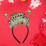 Maxbell 2023 Happy New Year Headband Unisex Hair Hoop for Birthday Holiday Child Aureate