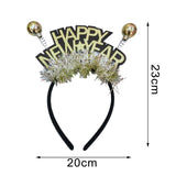 Maxbell 2023 Happy New Year Headband Unisex Hair Hoop for Birthday Holiday Child Aureate