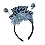 Maxbell 2023 Happy New Year Headband Unisex Hair Hoop for Birthday Holiday Child Argent