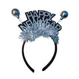 Maxbell 2023 Happy New Year Headband Unisex Hair Hoop for Birthday Holiday Child Argent
