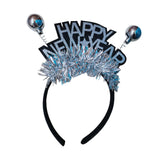 Maxbell 2023 Happy New Year Headband Unisex Hair Hoop for Birthday Holiday Child Argent