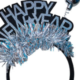 Maxbell 2023 Happy New Year Headband Unisex Hair Hoop for Birthday Holiday Child Argent