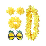 Maxbell Hawaiian Necklace Costume Set Beach Womens Fancy Dress Dress Decor Headband Yellow