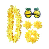 Maxbell Hawaiian Necklace Costume Set Beach Womens Fancy Dress Dress Decor Headband Yellow