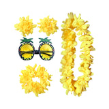 Maxbell Hawaiian Necklace Costume Set Beach Womens Fancy Dress Dress Decor Headband Yellow