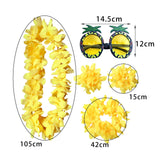 Maxbell Hawaiian Necklace Costume Set Beach Womens Fancy Dress Dress Decor Headband Yellow