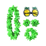 Maxbell Hawaiian Necklace Costume Set Beach Womens Fancy Dress Dress Decor Headband Green