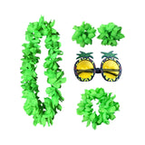 Maxbell Hawaiian Necklace Costume Set Beach Womens Fancy Dress Dress Decor Headband Green