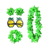 Maxbell Hawaiian Necklace Costume Set Beach Womens Fancy Dress Dress Decor Headband Green