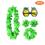 Maxbell Hawaiian Necklace Costume Set Beach Womens Fancy Dress Dress Decor Headband Green