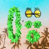 Maxbell Hawaiian Necklace Costume Set Beach Womens Fancy Dress Dress Decor Headband Green