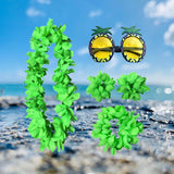 Maxbell Hawaiian Necklace Costume Set Beach Womens Fancy Dress Dress Decor Headband Green