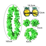 Maxbell Hawaiian Necklace Costume Set Beach Womens Fancy Dress Dress Decor Headband Green