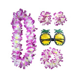 Maxbell Hawaiian Necklace Costume Set Beach Womens Fancy Dress Dress Decor Headband Violet