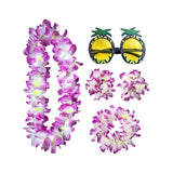 Maxbell Hawaiian Necklace Costume Set Beach Womens Fancy Dress Dress Decor Headband Violet