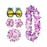 Maxbell Hawaiian Necklace Costume Set Beach Womens Fancy Dress Dress Decor Headband Violet