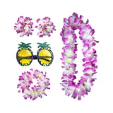 Maxbell Hawaiian Necklace Costume Set Beach Womens Fancy Dress Dress Decor Headband Violet